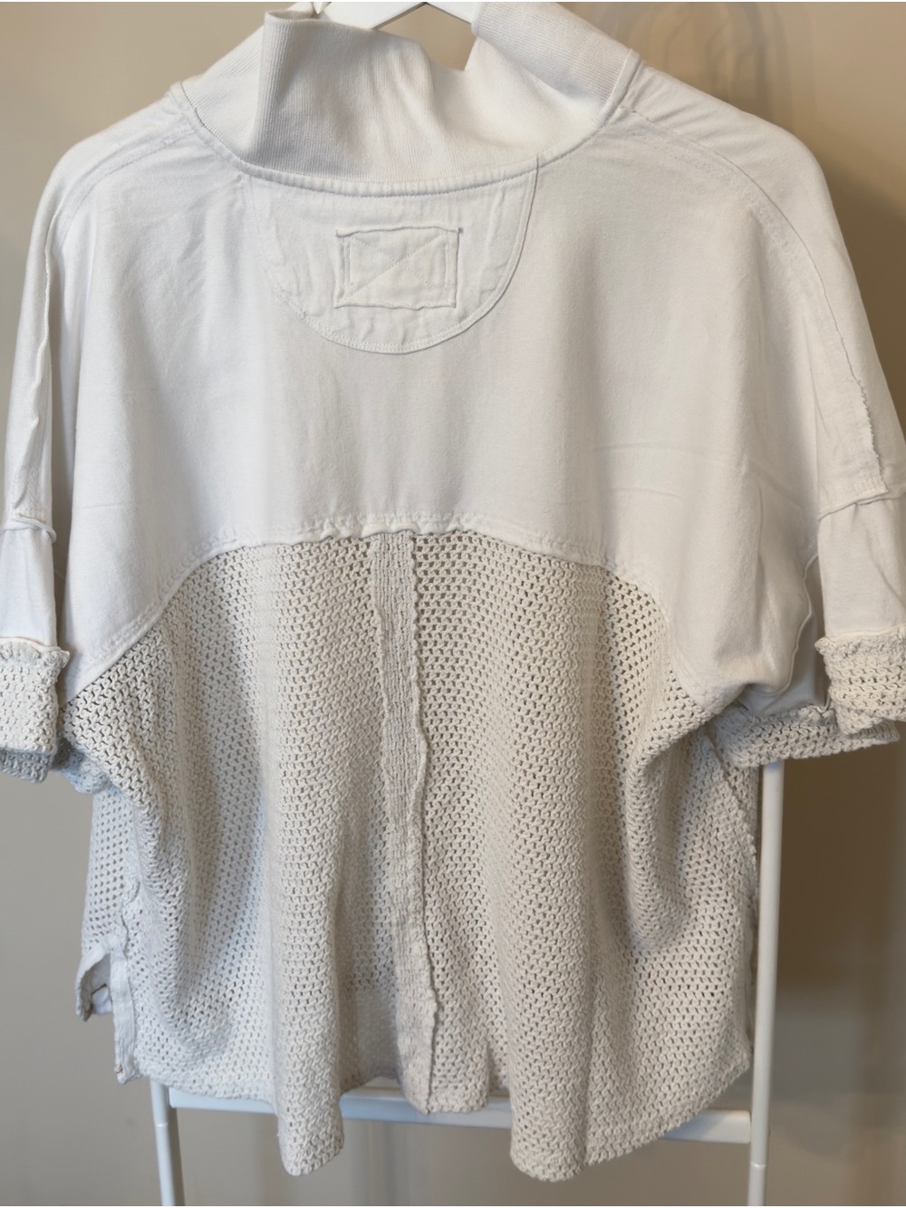 We The Free Cream Knit Mesh Polo Tee - Picture 8 of 9